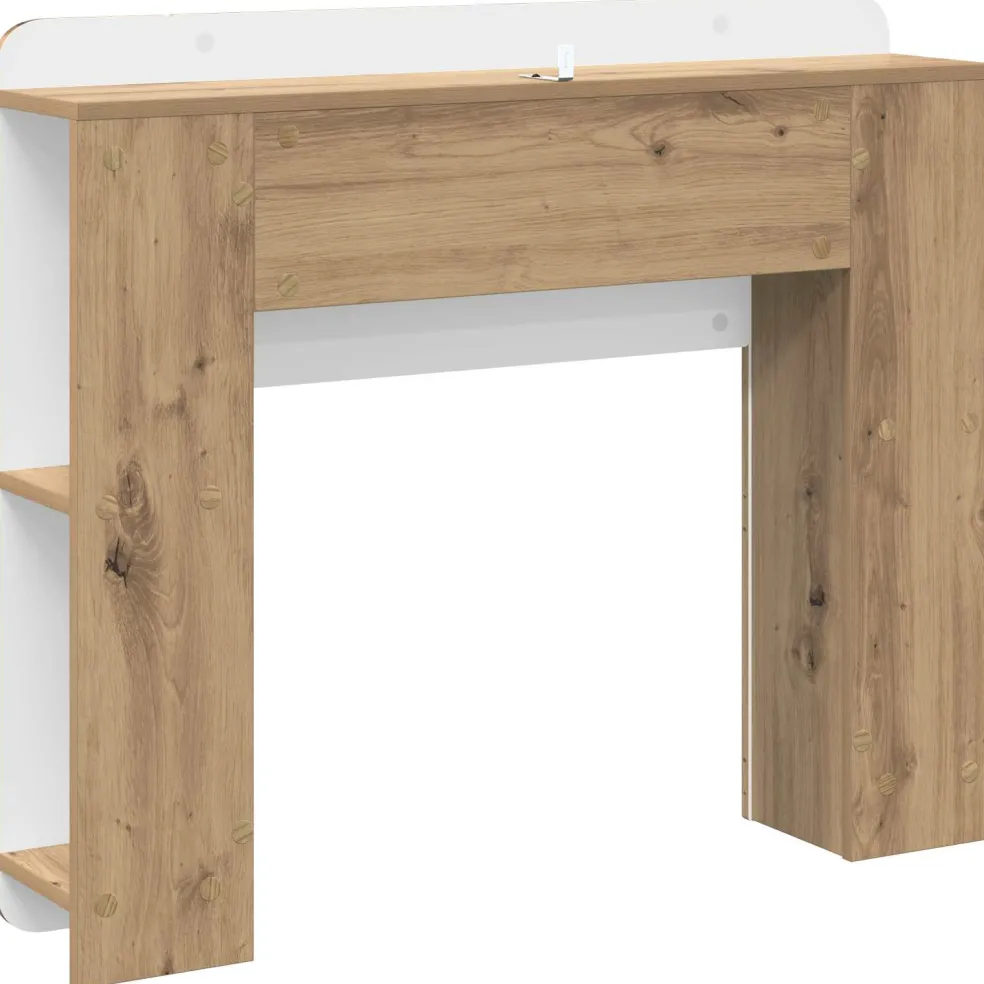 vidaXL Hoofdeinde kas Artisanaal eiken 80 cm Bewerkt hout