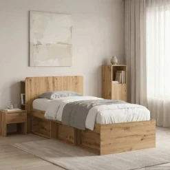 vidaXL Hoofdeinde kas Artisanaal eiken 80 cm Bewerkt hout
