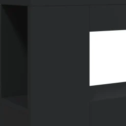 vidaXL Hoofdeinde met LED 100x18,5x103,5 cm bewerkt hout zwart