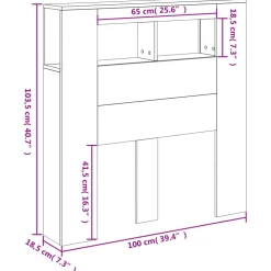 vidaXL Hoofdeinde met LED 100x18,5x103,5 cm bewerkt hout zwart