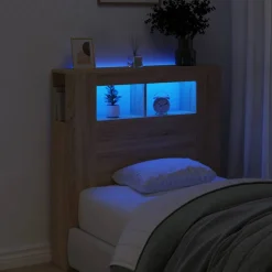 vidaXL Hoofdeinde met LED 100x18,5x103,5 cm bewerkt hout sonoma eiken