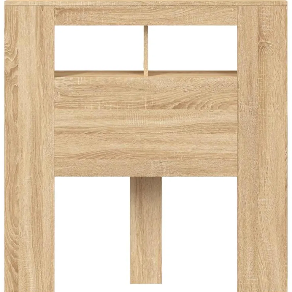 vidaXL Hoofdeinde met LED 100x18,5x103,5 cm bewerkt hout sonoma eiken