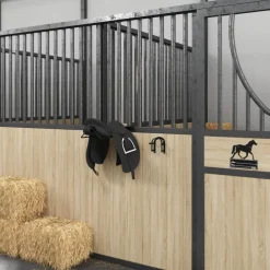 vidaXL Hoofdstelhouder wandgemonteerd ijzer zwart