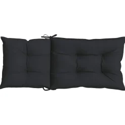 vidaXL Hooge Rug Stoelkussens Set 2 st Polyester Melange Zwart