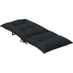 vidaXL Hooge Rug Stoelkussens Set 2 st Polyester Melange Zwart