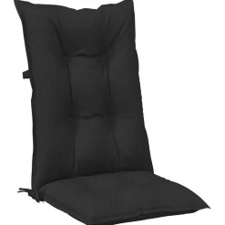 vidaXL Hooge Rug Stoelkussens Set 2 st Polyester Melange Zwart