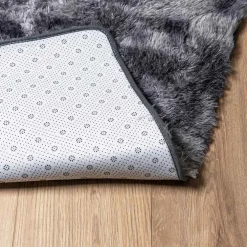 vidaXL Hoogpolig vloerkleed NAVARRA 60x100 cm polyester donkergrijs