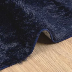 vidaXL Hoogpolig vloerkleed NAVARRA 60x100 cm polyester marineblauw