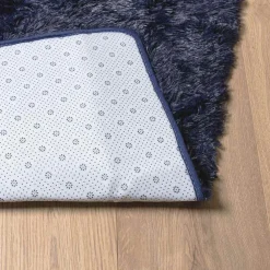 vidaXL Hoogpolig vloerkleed NAVARRA 60x100 cm polyester marineblauw