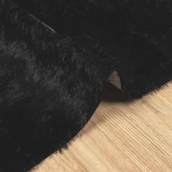 vidaXL Hoogpolig vloerkleed NAVARRA 60x100 cm polyester zwart