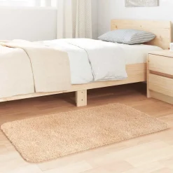 vidaXL Hoogpolig vloerkleed NAVARRA 60x100 cm polyester beige