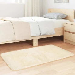 vidaXL Hoogpolig vloerkleed NAVARRA 60x100 cm polyester crèmekleurig
