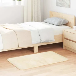 vidaXL Hoogpolig vloerkleed NAVARRA 60x100 cm polyester crèmekleurig