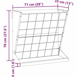 vidaXL Hooi Feeder Zwart 71 x 33 x 70 cm 5 kg Koudgewalst Staal