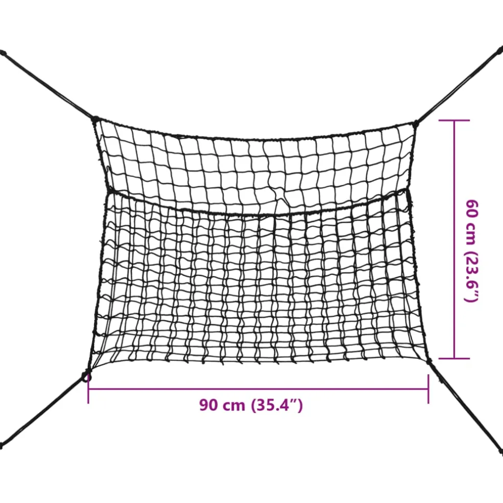vidaXL Hooinetten 2 st 90x60 cm rechthoekig polypropeen zwart