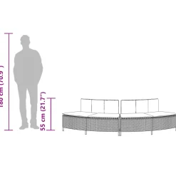 vidaXL Hottub-bankjes met kussens 2 st poly rattan zwart