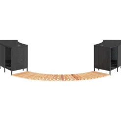 vidaXL Hottub-ombouw poly rattan en massief acaciahout zwart