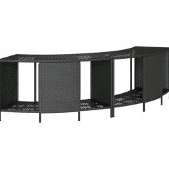 vidaXL Hottub-ombouw poly rattan en massief acaciahout zwart