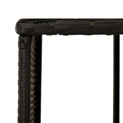 vidaXL Hottub-ombouw poly rattan en massief acaciahout zwart