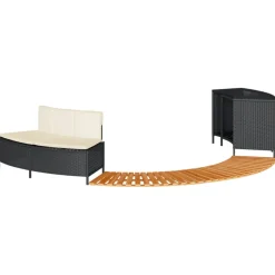 vidaXL Hottub-ombouw poly rattan en massief acaciahout zwart