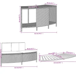 vidaXL Hottub-ombouw poly rattan en massief acaciahout zwart