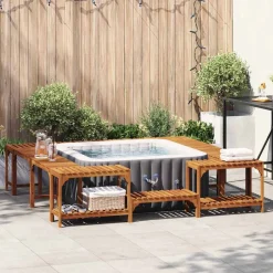 vidaXL Hot Tub Omgeving Massief Acaciahout Bruin