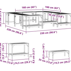 vidaXL Hot Tub Omgeving Massief Acaciahout Bruin