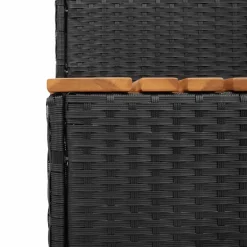 vidaXL Hottub-opstap 50x50x50,5cm poly rattan&massief acaciahout zwart