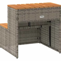 vidaXL Hottub-opstap 50x50x50,5cm poly rattan&massief acaciahout grijs