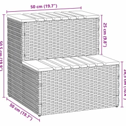vidaXL Hottub-opstap 50x50x50,5cm poly rattan&massief acaciahout grijs