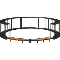 vidaXL Hottub Surround opbergruimte houten opstapje poly rattan zwart