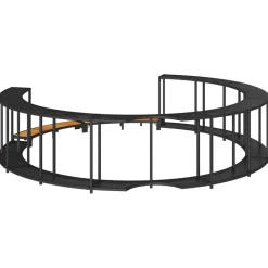 vidaXL Hottub Surround opbergruimte houten opstapje poly rattan zwart