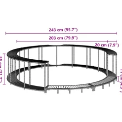 vidaXL Hottub Surround opbergruimte houten opstapje poly rattan zwart