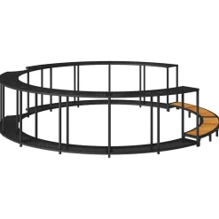vidaXL Hottub Surround opbergruimte houten opstapje poly rattan zwart