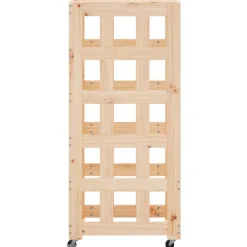 vidaXL Houtblokhouder met wielen 40x49x110 cm massief grenenhout