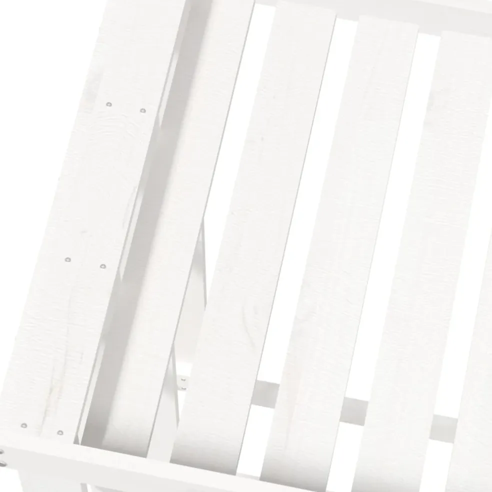 vidaXL Houtblokhouder 108x52x106 cm massief grenenhout wit