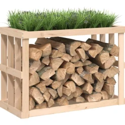 vidaXL Houtblokhouder 108x52x74 cm massief grenenhout