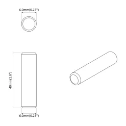 vidaXL Houten Dowels 2 st Naturel Ø 6 x 40 mm Massief Hout