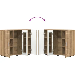 vidaXL Houten Kast Artisan Eiken Bewerkt hout