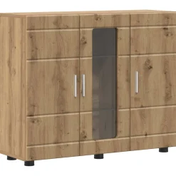vidaXL Houten Kast Artisan Eiken Bewerkt hout
