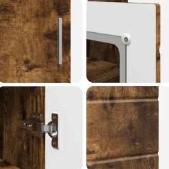 vidaXL Houten Kast Gerookt eiken Bewerkt hout