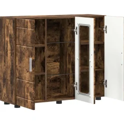 vidaXL Houten Kast Gerookt eiken Bewerkt hout