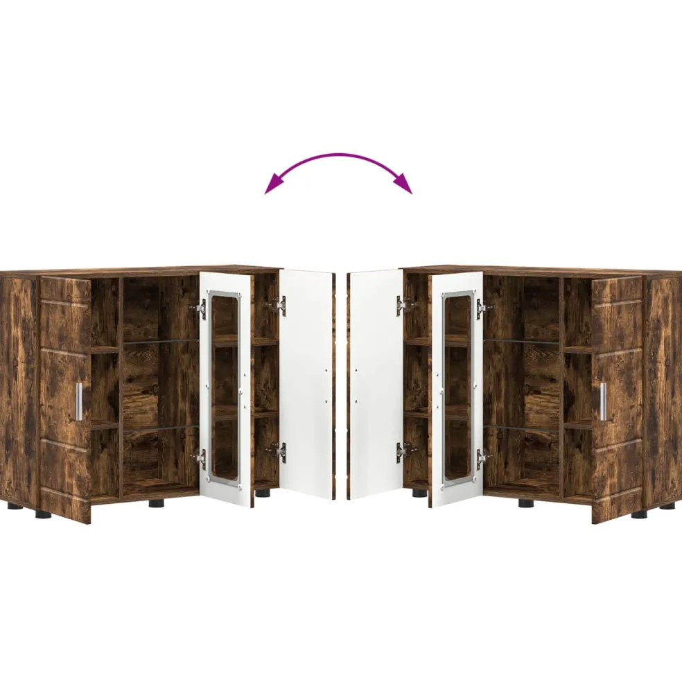 vidaXL Houten Kast Gerookt eiken Bewerkt hout