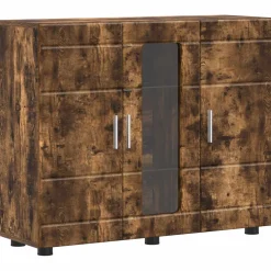 vidaXL Houten Kast Gerookt eiken Bewerkt hout