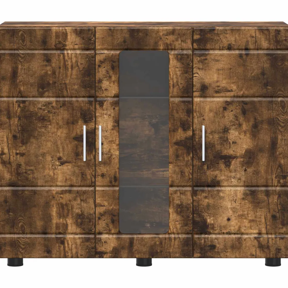 vidaXL Houten Kast Gerookt eiken Bewerkt hout