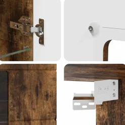 vidaXL Houten Kast Gerookt eiken Bewerkt hout