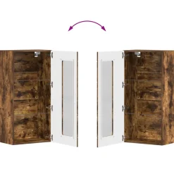 vidaXL Houten Kast Gerookt eiken Bewerkt hout