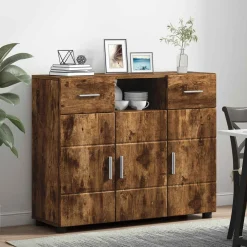 vidaXL Houten Kast Gerookt eiken Bewerkt hout