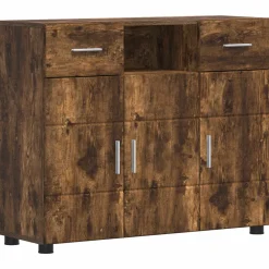 vidaXL Houten Kast Gerookt eiken Bewerkt hout