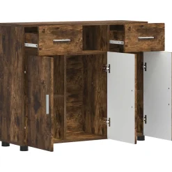 vidaXL Houten Kast Gerookt eiken Bewerkt hout
